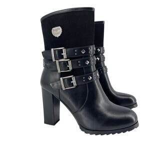 Milwaukee Performance MBL9433 leather motorcycle boots Triple Buckle Size 8